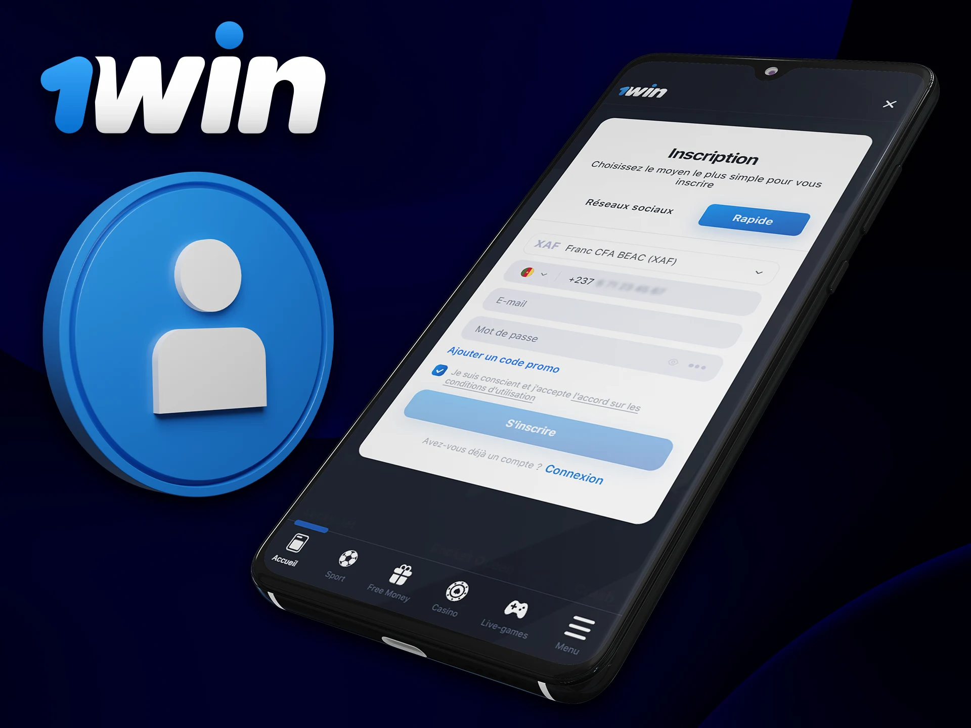 Registration via the 1Win mobile application takes just a few minutes.