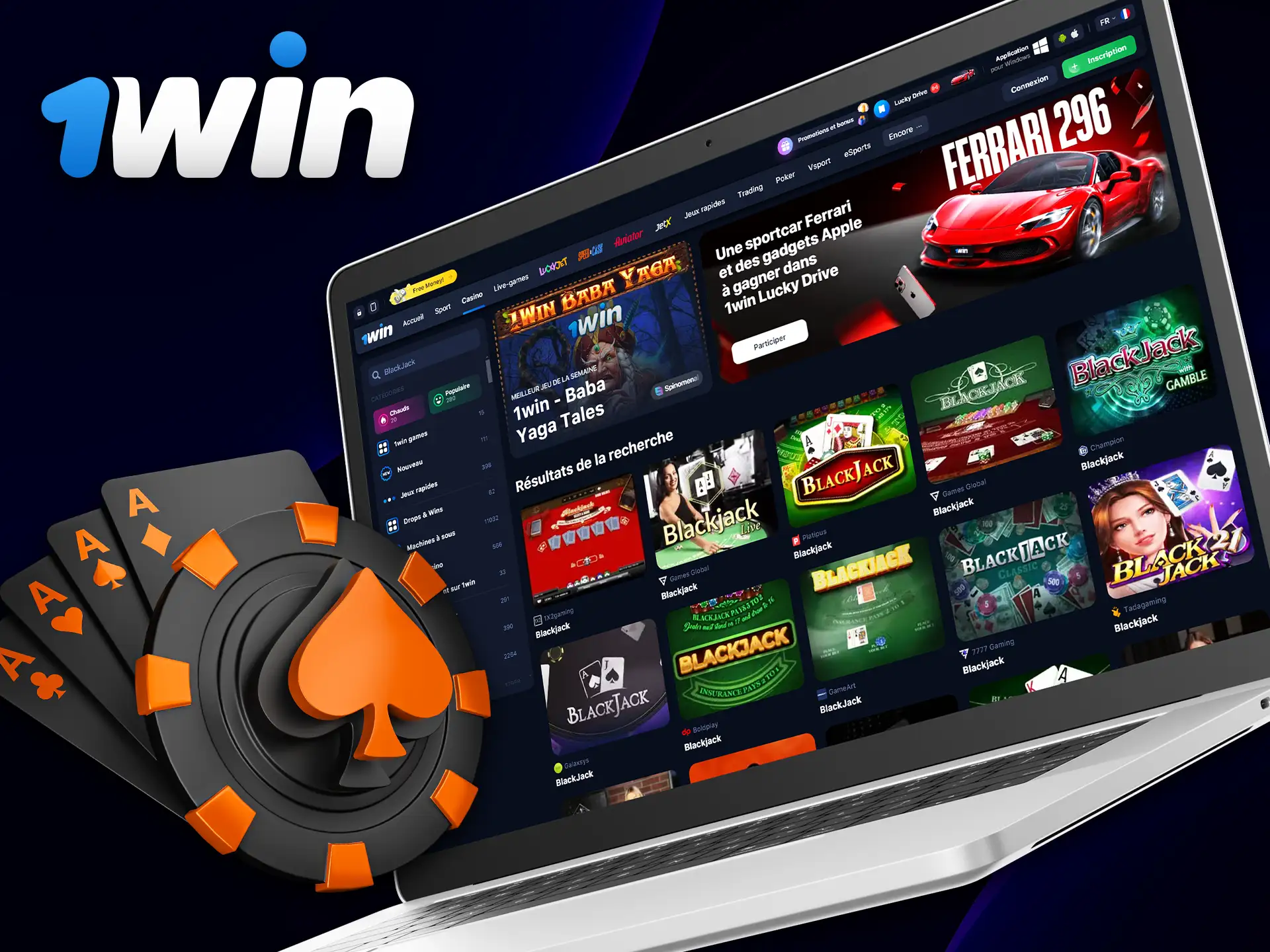 The famous BlackJack game is already available on 1Win.