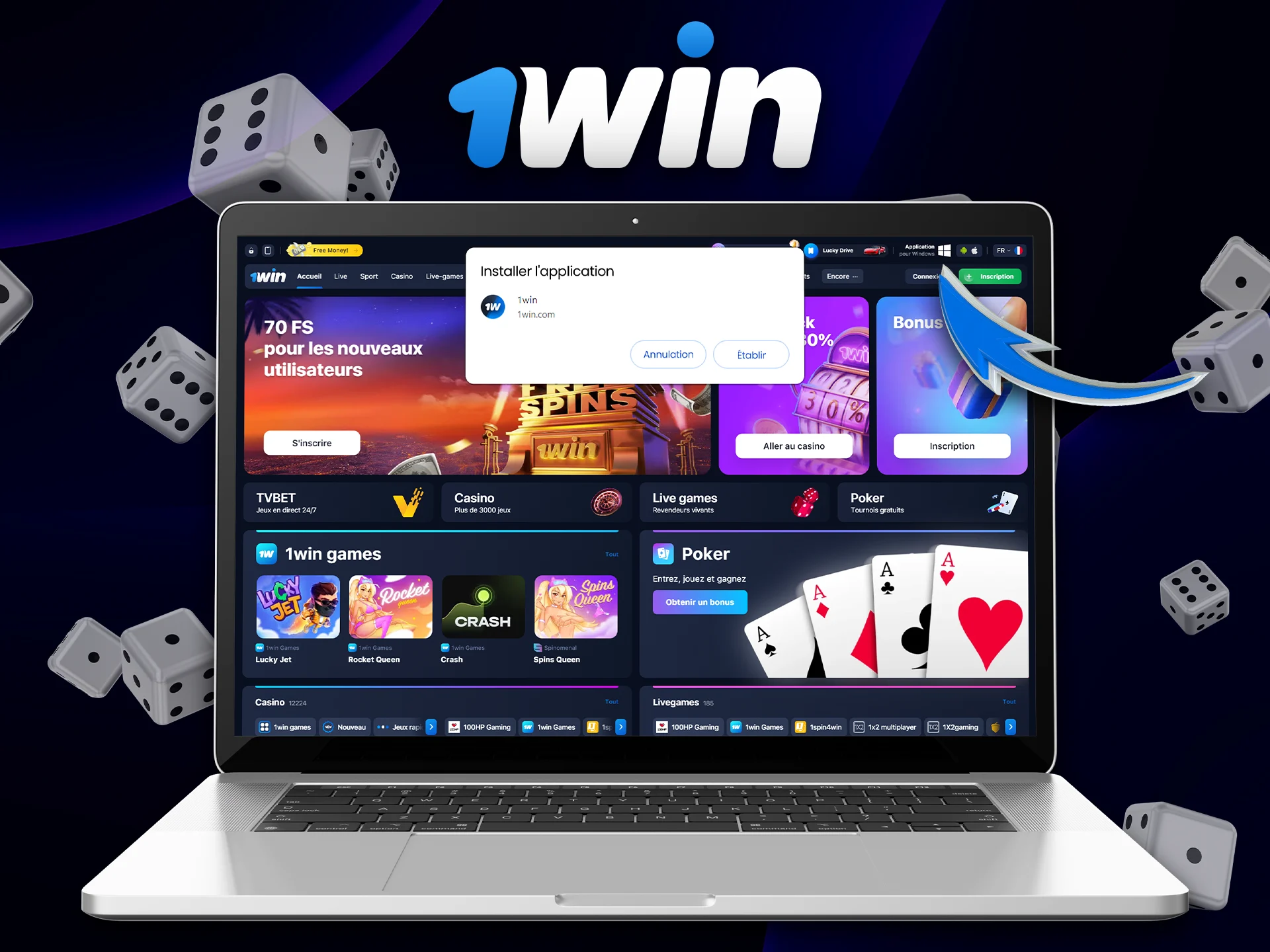 1Win offre à ses utilisateurs une application spéciale pour Windows.