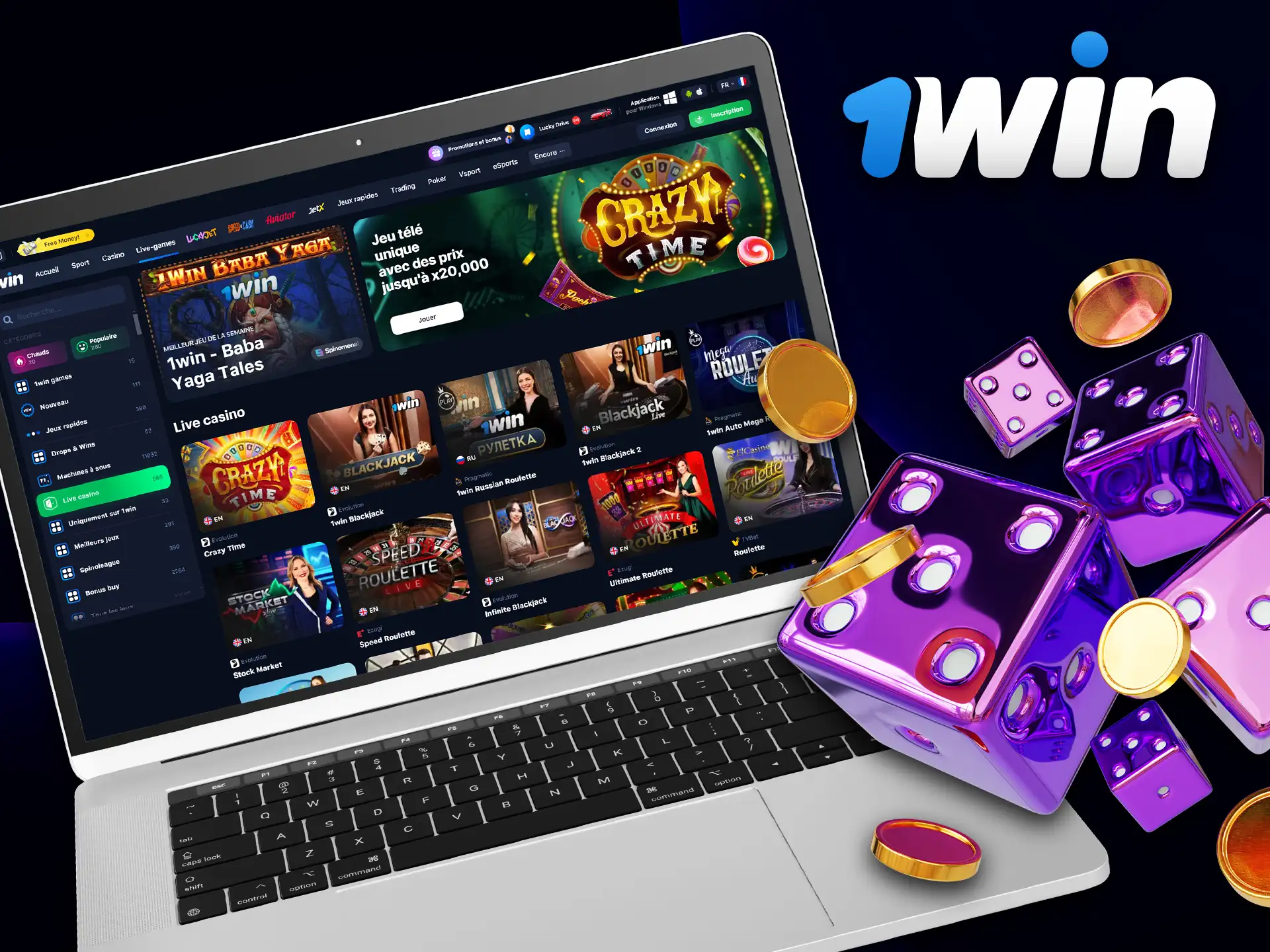 1Win propose le meilleur casino en direct parmi les bookmakers.