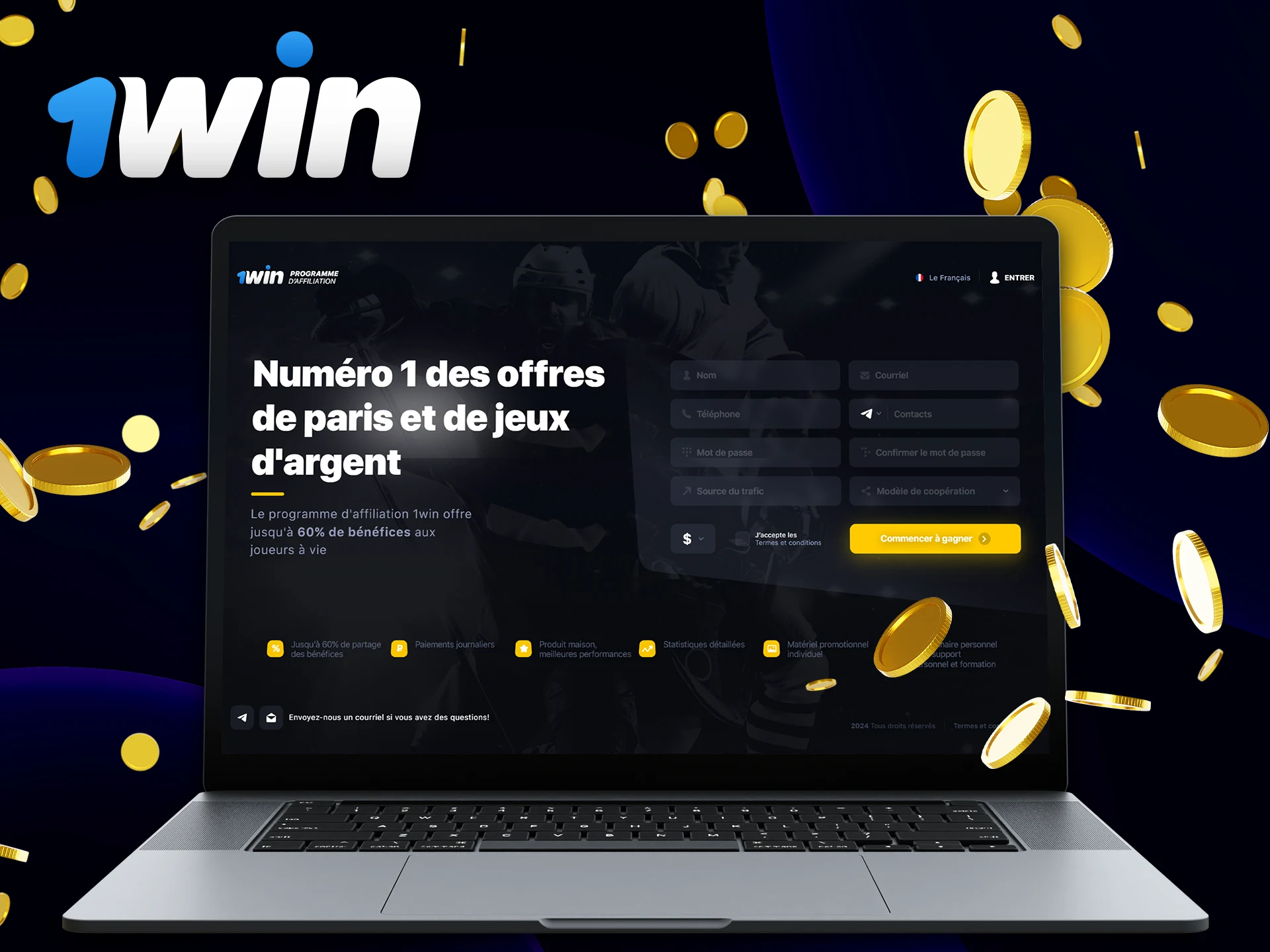 Avantages du programme d'affiliation 1Win.