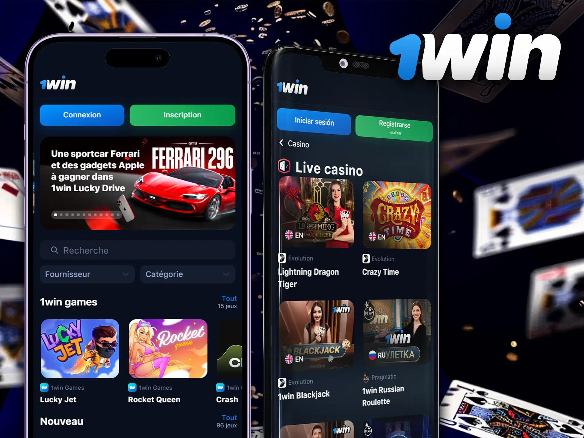 The 1Win mobile app is available for Android and iOS.