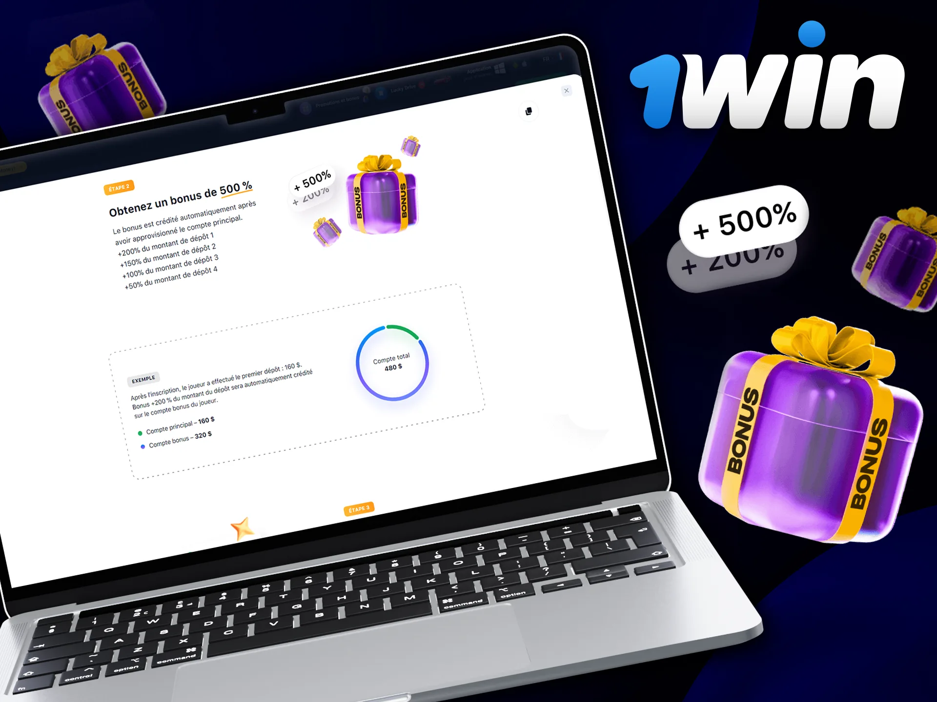 1Win offers new players a bonus on their first four deposits.