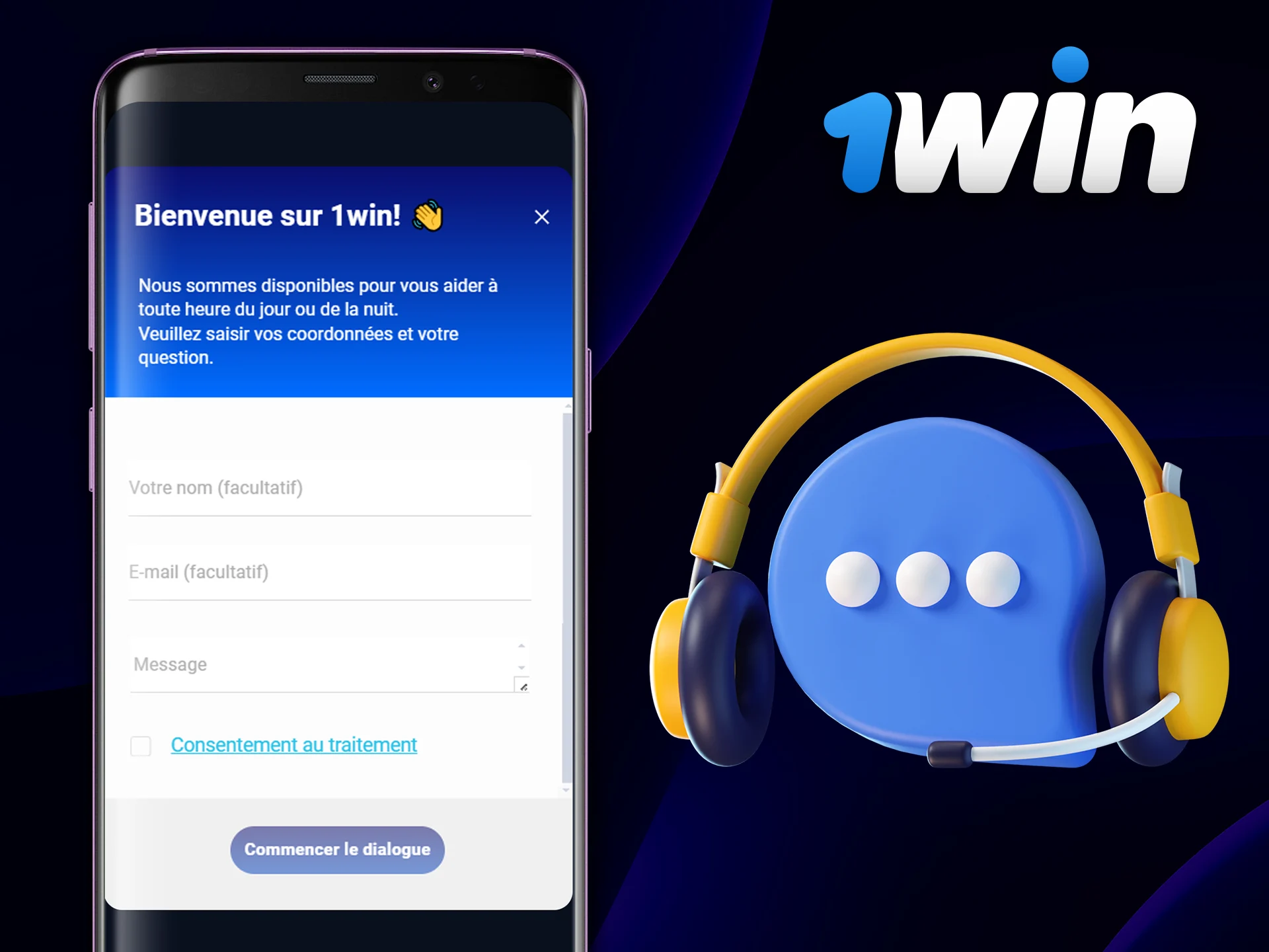 L'équipe d'assistance de 1Win est disponible tous les jours.