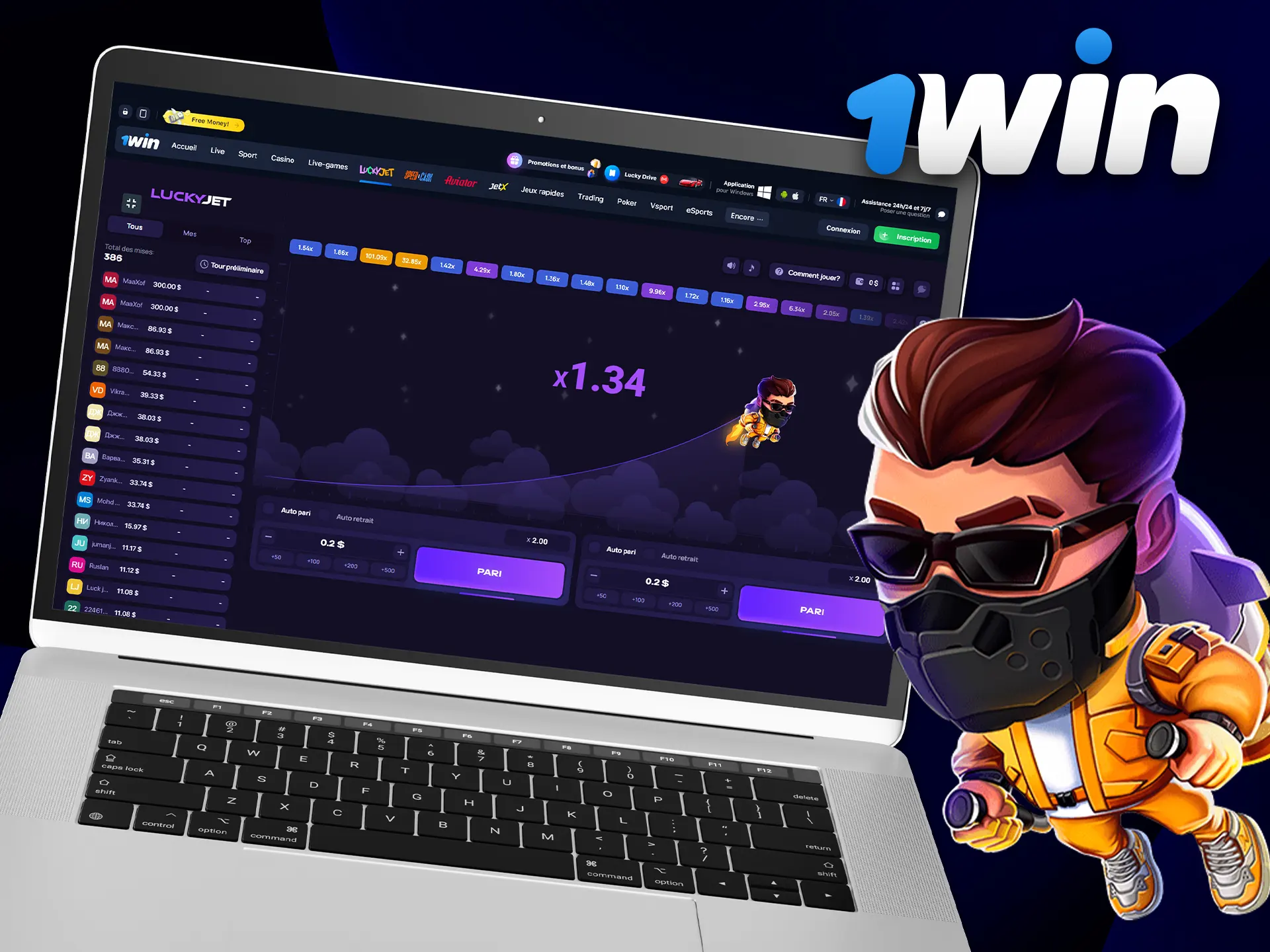 Les règles de base pour jouer à Lucky Jet sur 1Win Casino.