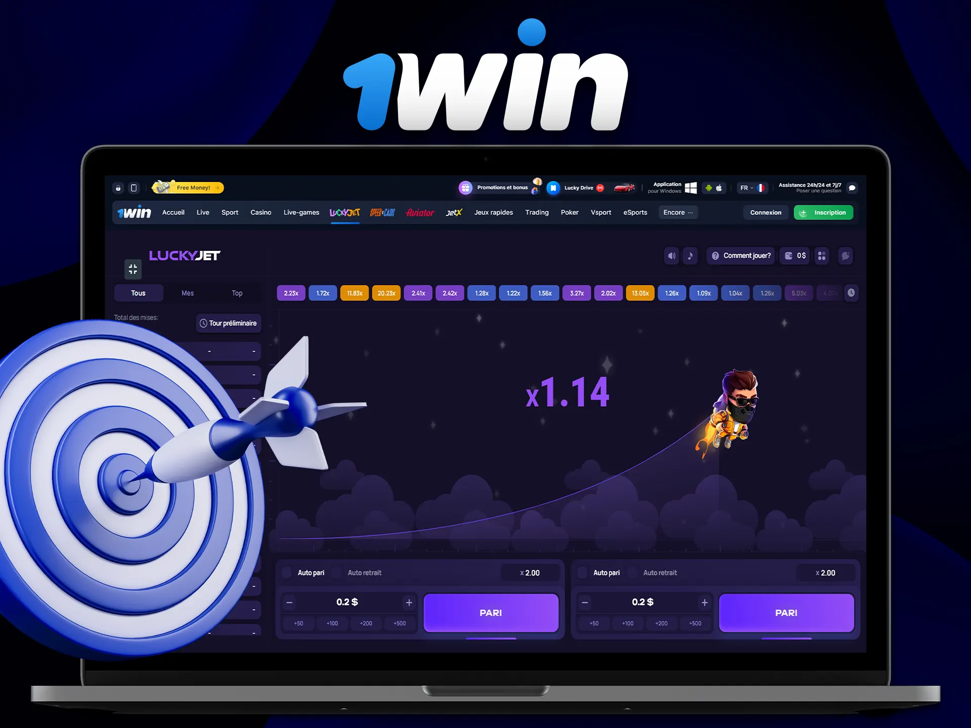 Use 1Win's strategies and tactics to win at Lucky Jet.