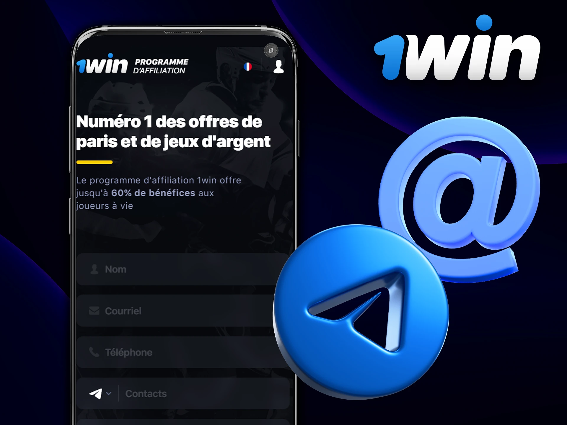 Instructions pour devenir partenaire de 1Win.