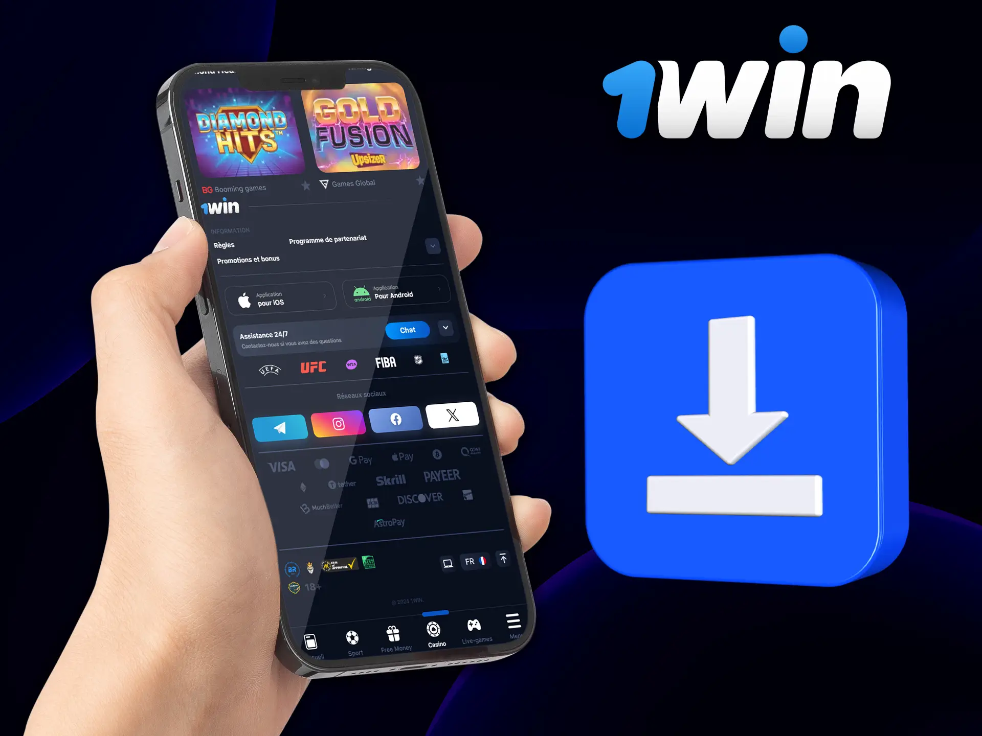 L'application 1Win Partners est déjà disponible au téléchargement.