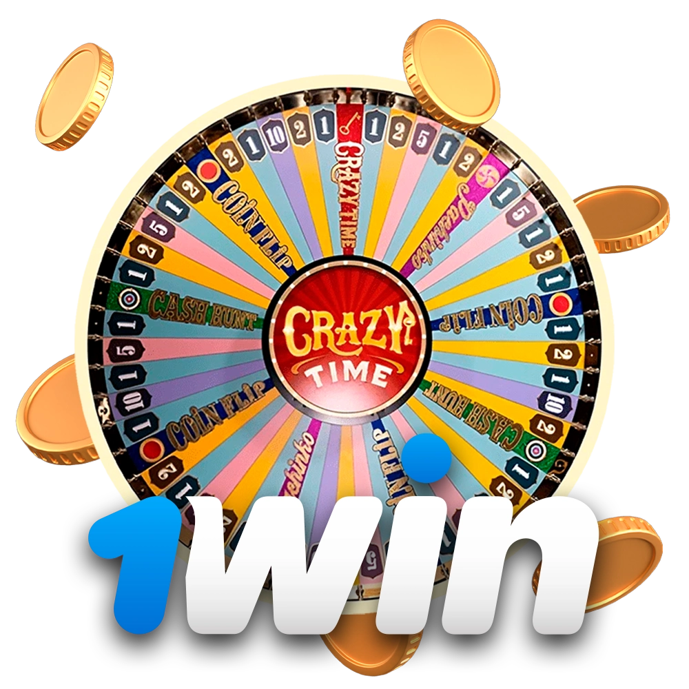 Espérer la chance, c'est ce qui vous attend au jeu Crazy Time de 1Win.