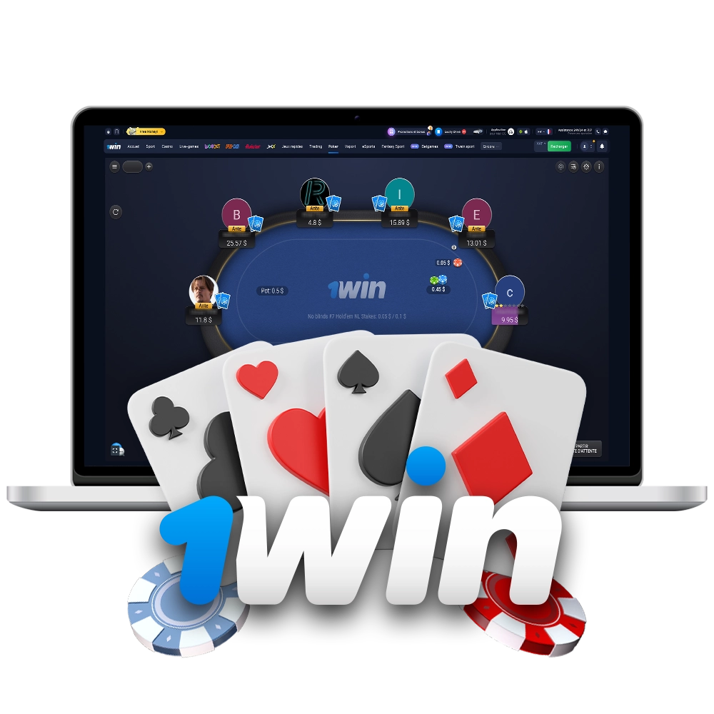 Réunissez les meilleures combinaisons au poker avec 1Win.