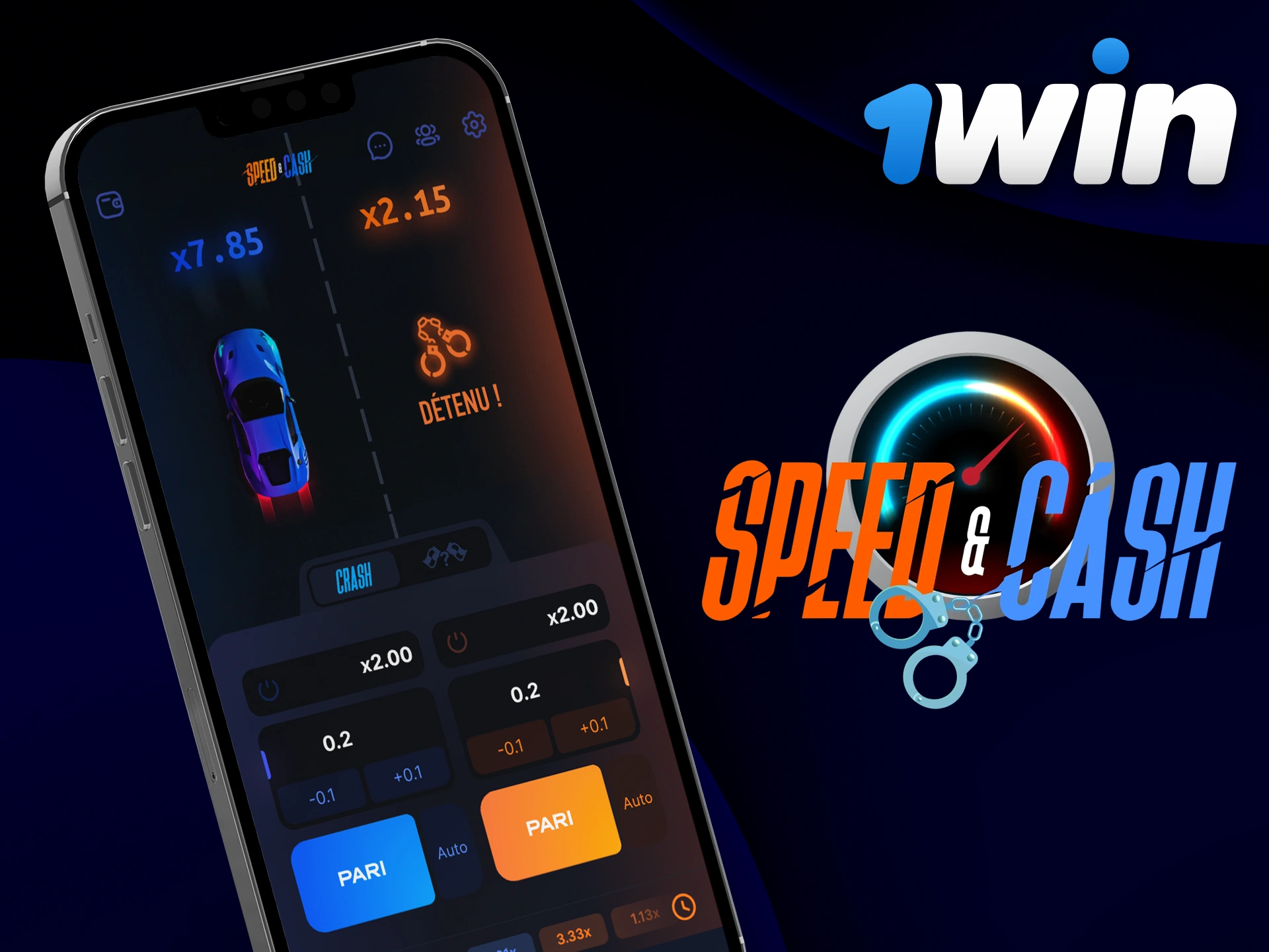 Jouez à tout moment à Speed & Cash sur l'application 1Win.