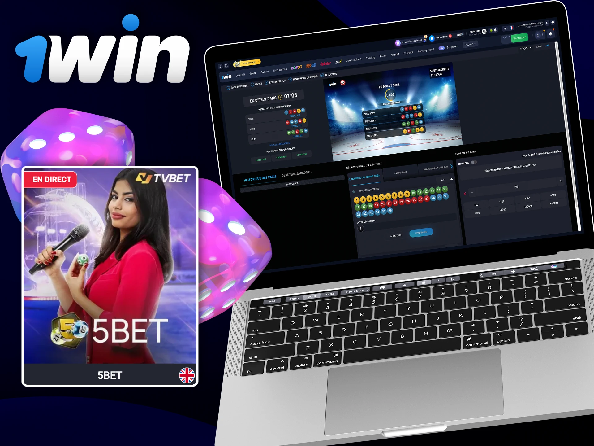 La chance vous attend dans le jeu 5Bet de TVBet avec 1Win.