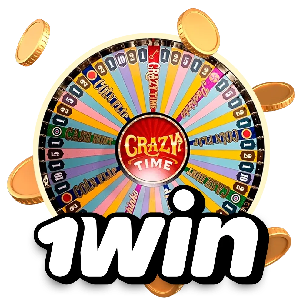 Espérer la chance, c'est ce qui vous attend au jeu Crazy Time de 1Win.